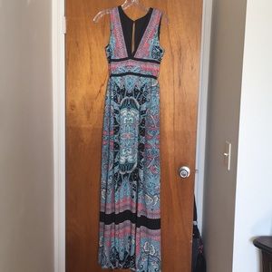 paisley print maxi gown